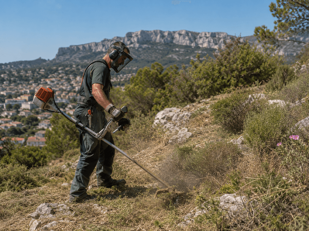 Entretien et débroussaillage d’un jardin méditerranéen à Marseille par JTM Paysages